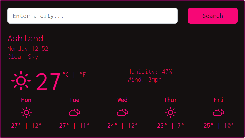 react weather app